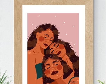 Friendship Portrait / Sisterhood / Illustration / Digital Portrait