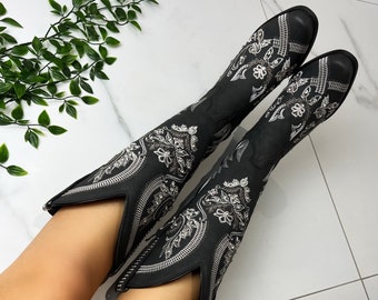 Cowboy western black boots