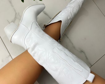 Cowboy western boots white