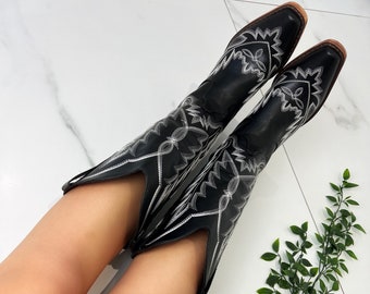 Cowboy western black boots