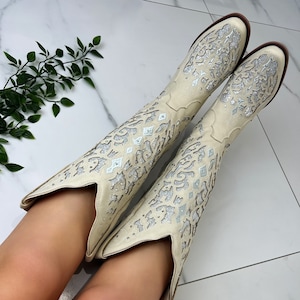 Womens Cowboy Boots Glitter Etsy UK