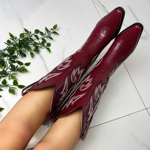 Cowboy western boots Burgundy Red