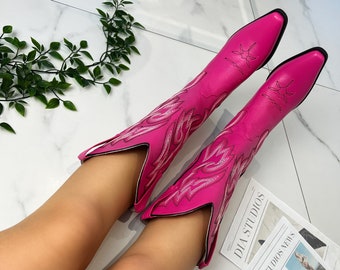 Cowboy western boots pink colourful
