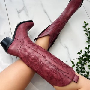 Cowboy western boots Burgundy Red