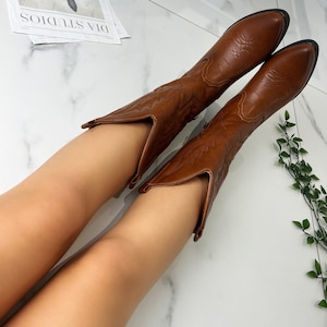 Cowboy western brown boots