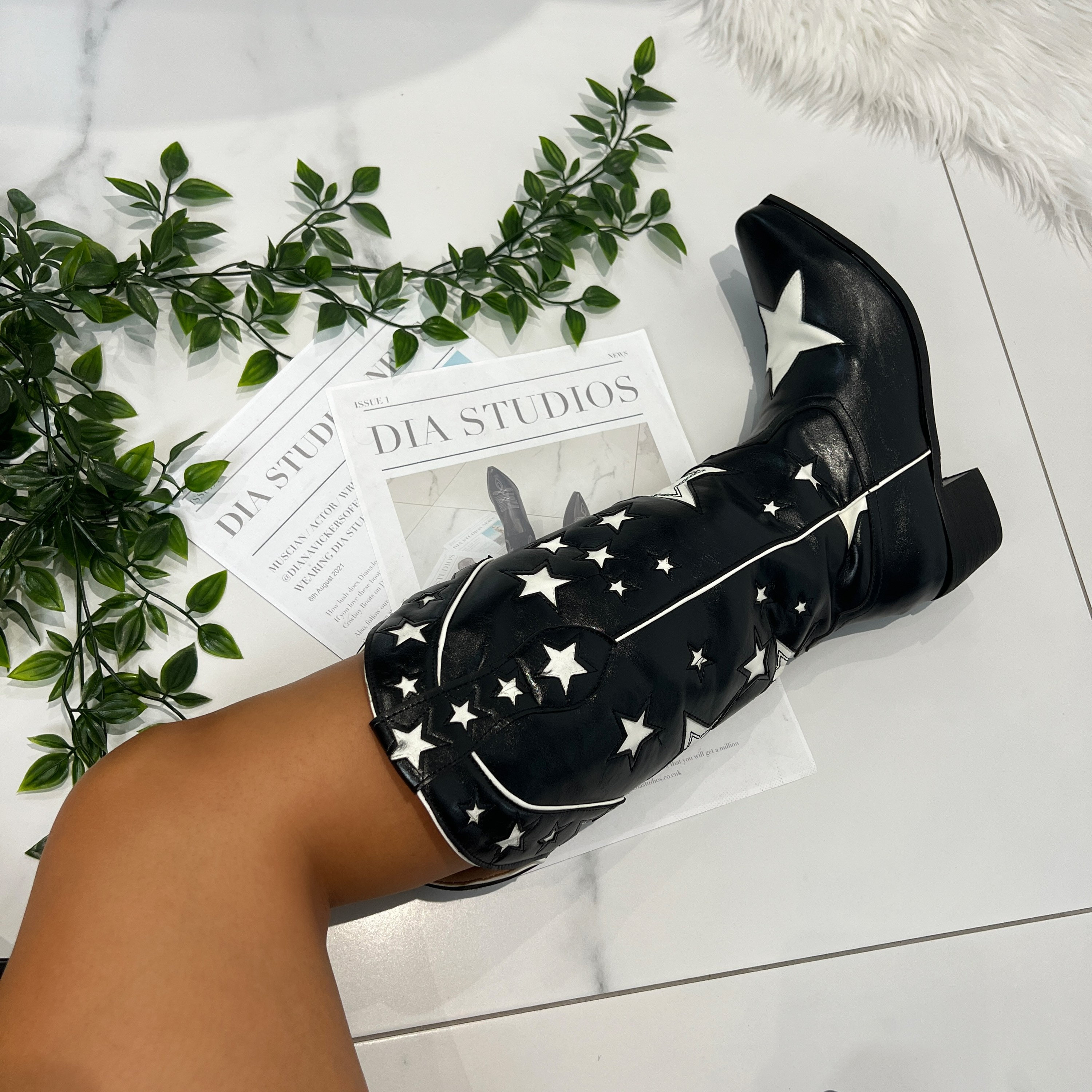 high black cowboy boots