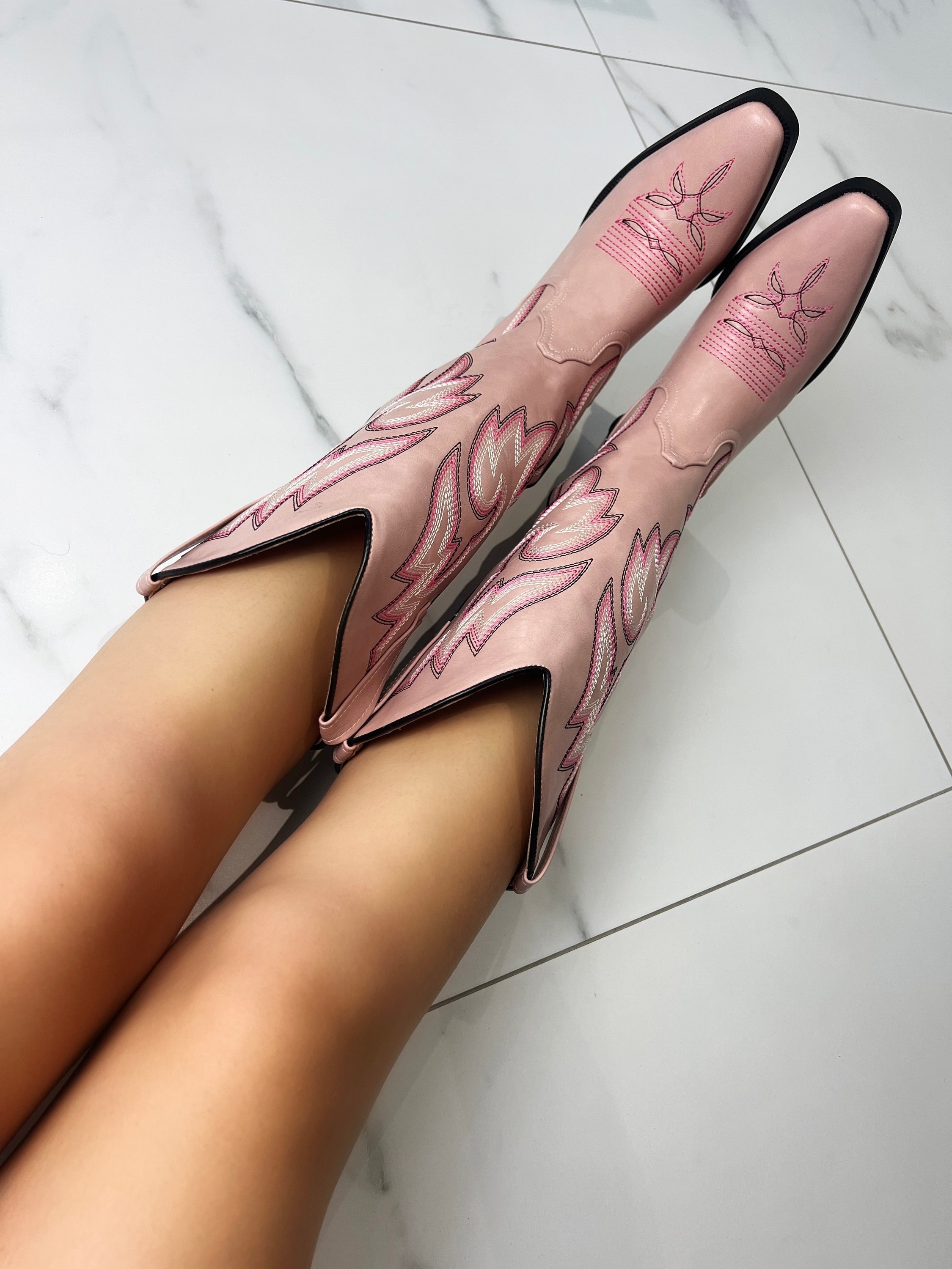 Cowboy western boots pink colourful