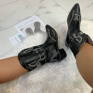 Cowboy western black boots