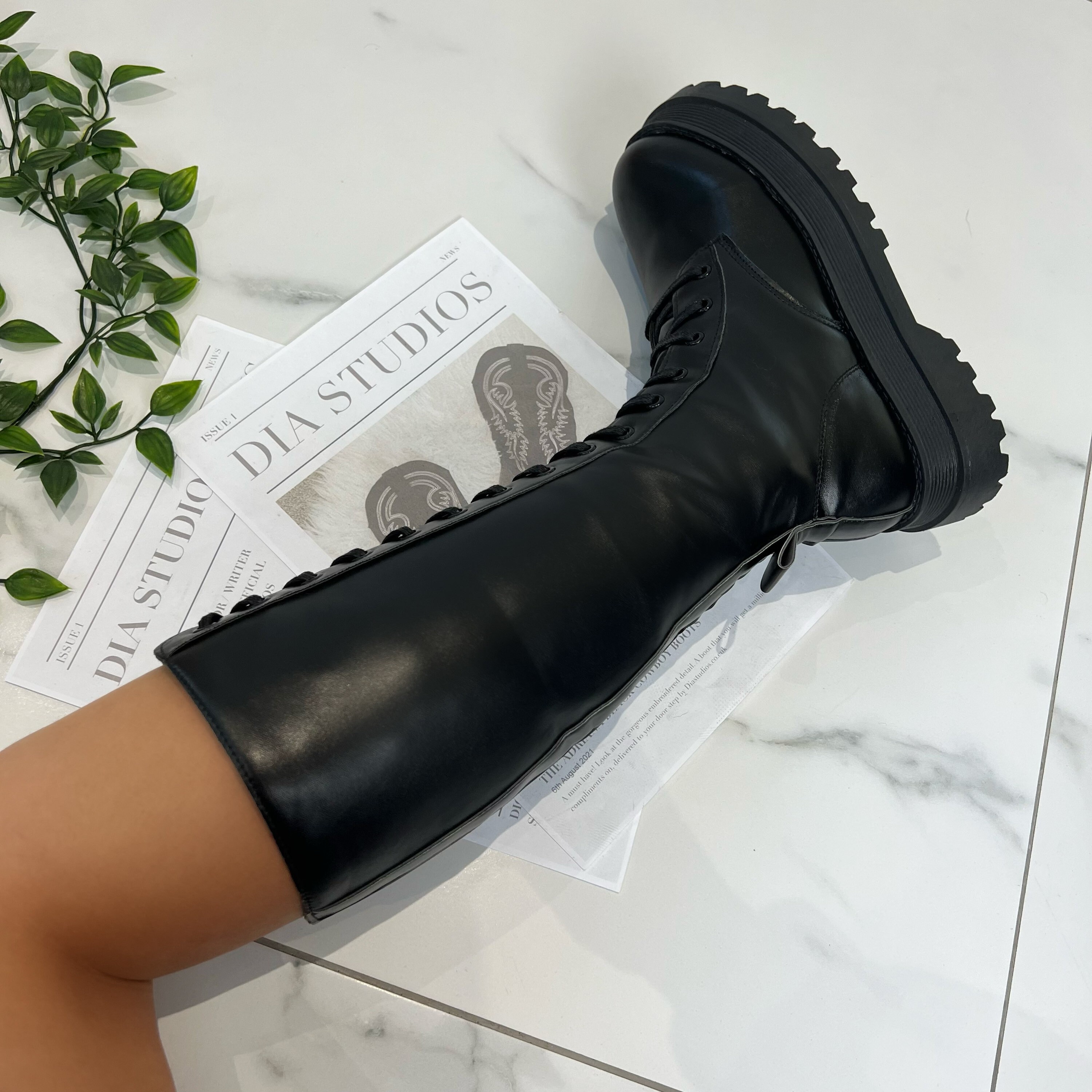 CUTEHEELS Women's Knee-High Boots With Lace-Up & Chunky Heel – Stylish Fall/Winter Boots - View #5