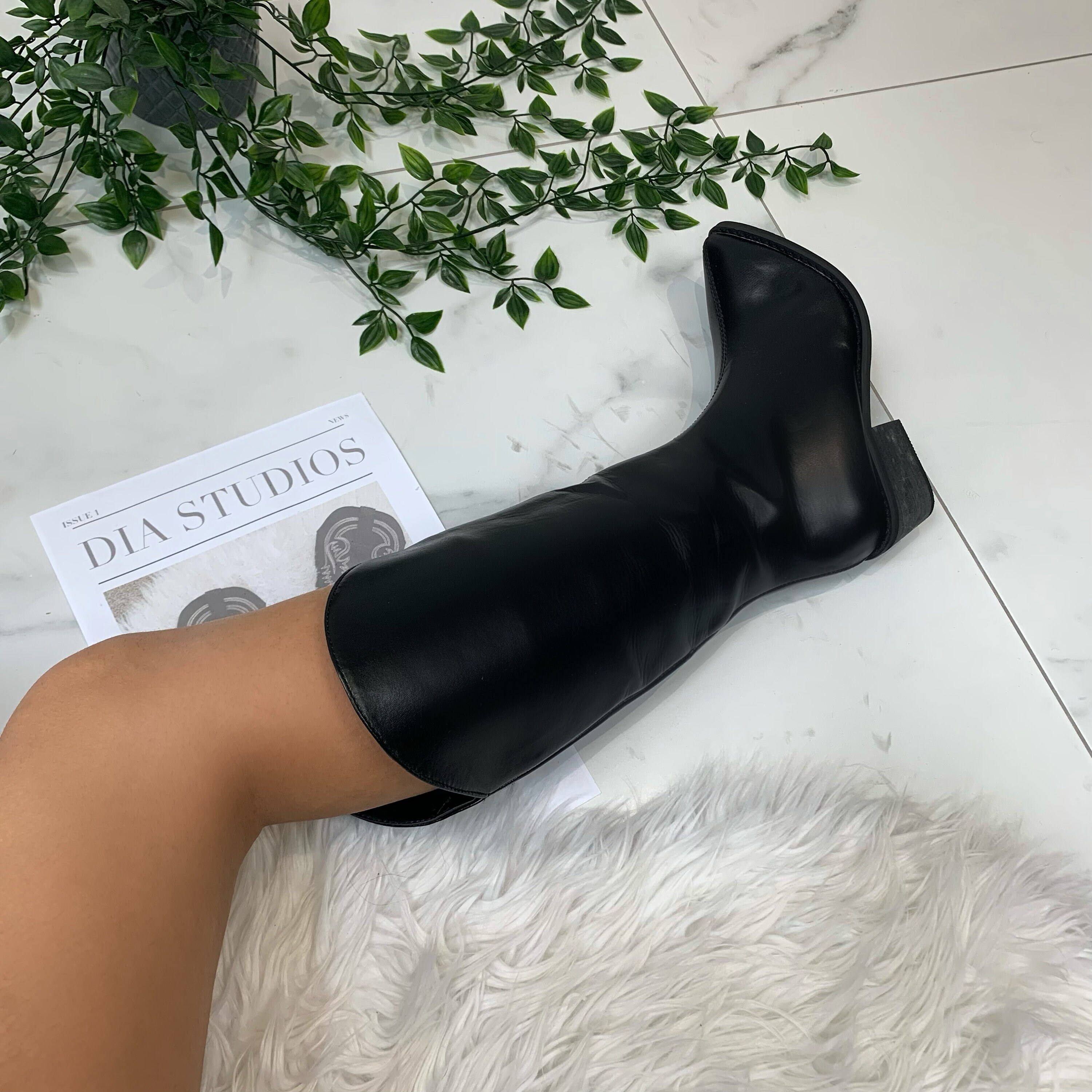 womens black cowboy boots uk