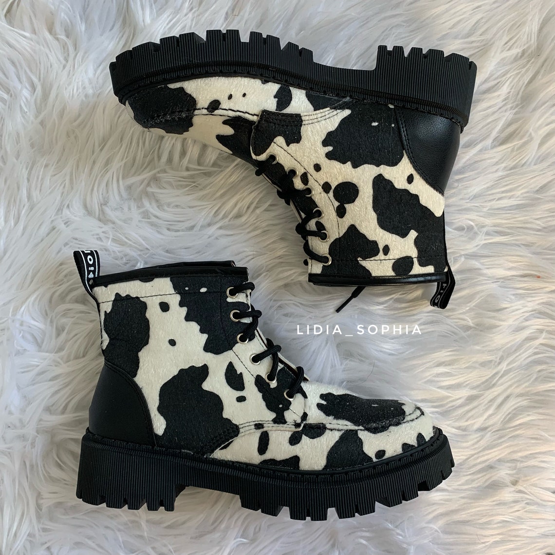 cow print rubber boots