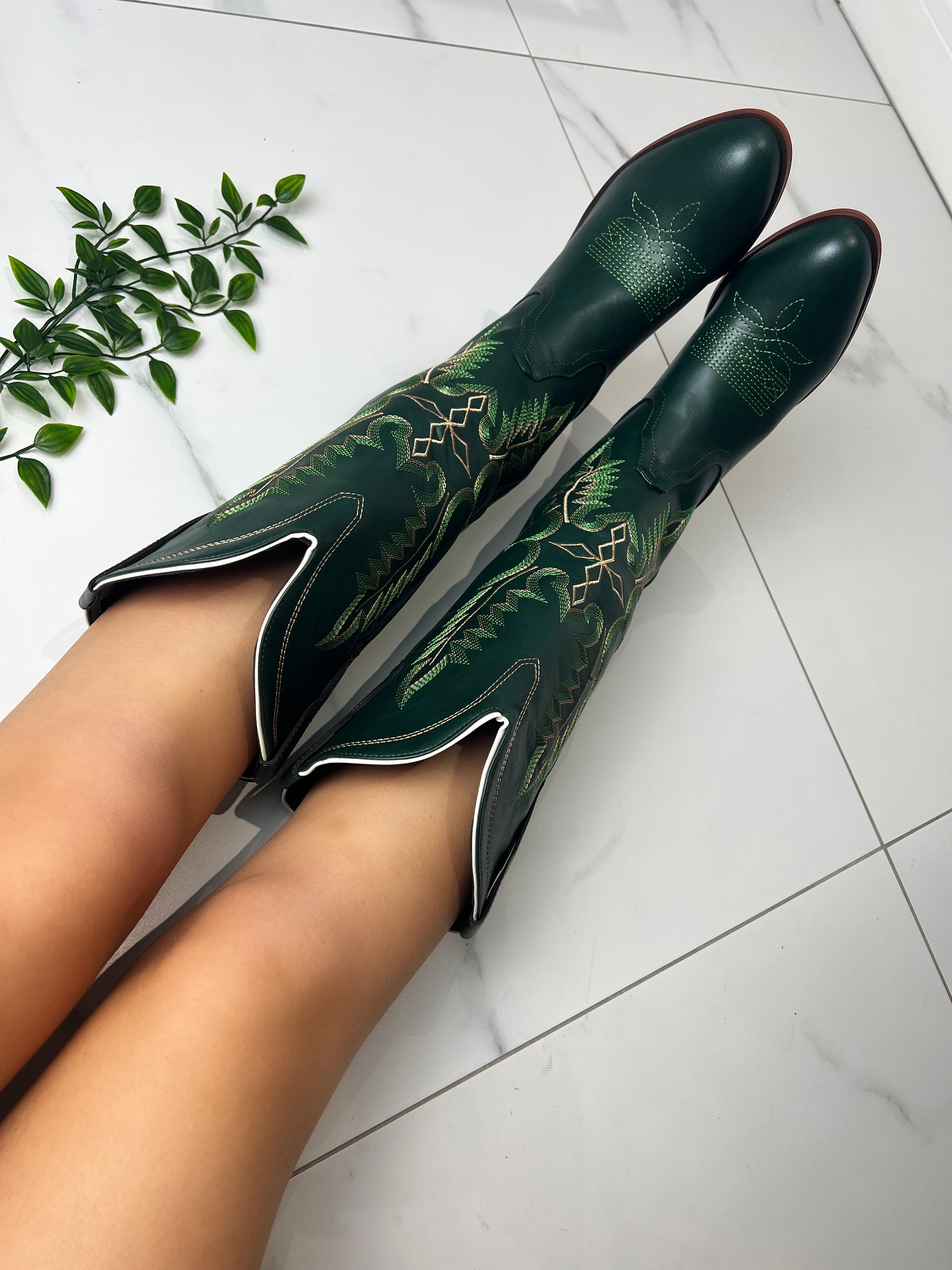 Green clearance western boots