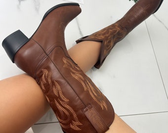 Cowboy western boots brown