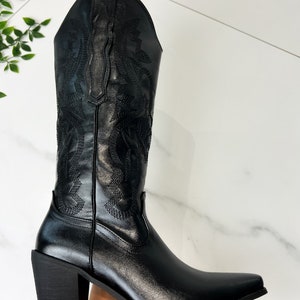 Cowboy western boots black image 3