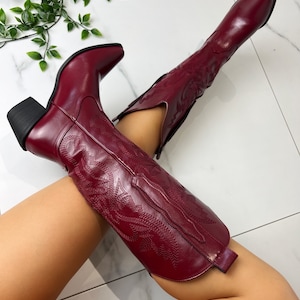 Cowboy western boots Burgundy Red