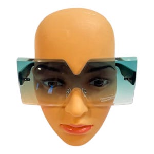 Green Oversized Rimless Gradient Sunglasses | Tinted Sunglasses | Rimless Shades Women