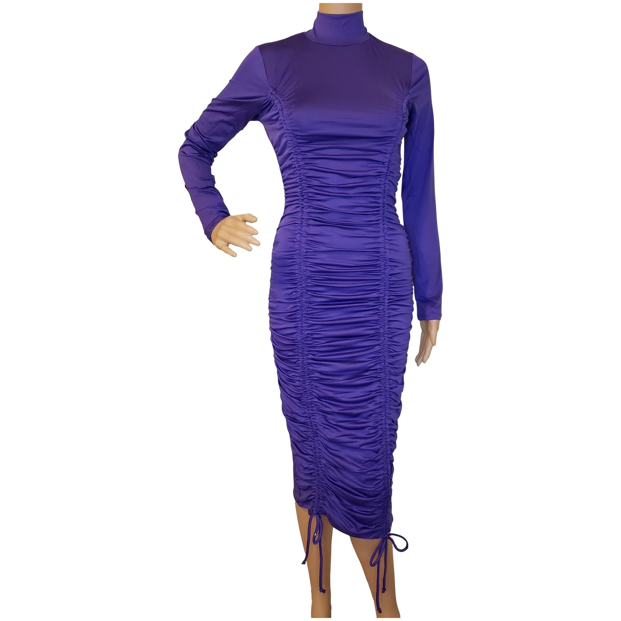 knee length dresses for ladies Lavender highneck Bodycon dress – Decuir