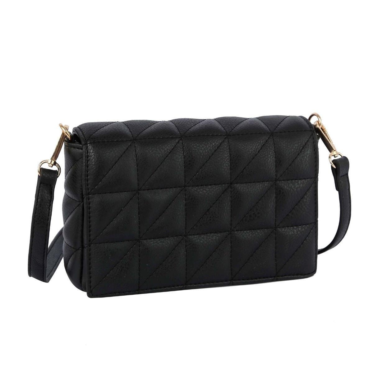 Black Quilted Boxy Crossbody Bag Quilted Crossbody Bags for Women