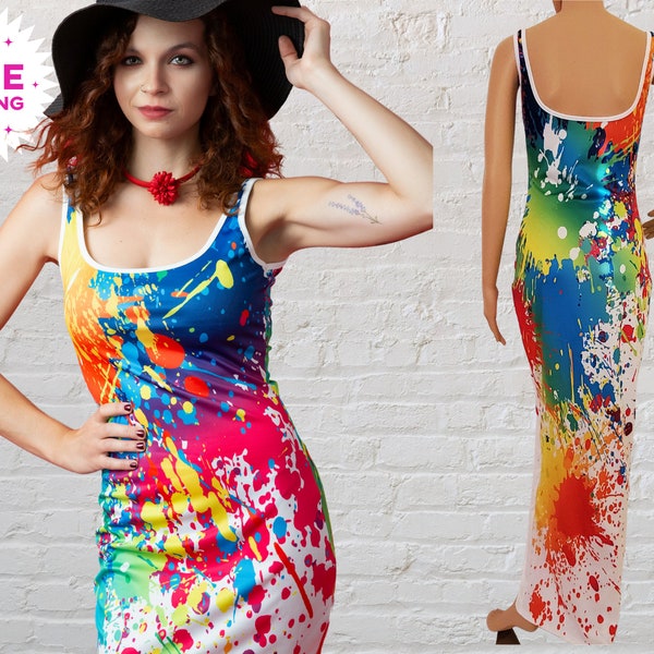 Paint Splatter Dress Etsy
