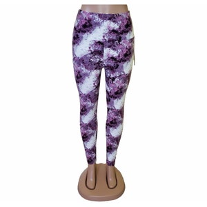 Women&#39;s Purple Tie Dye High Waist Yoga Pants Leggings for Women | Tie Dye Leggings | Yoga Leggings