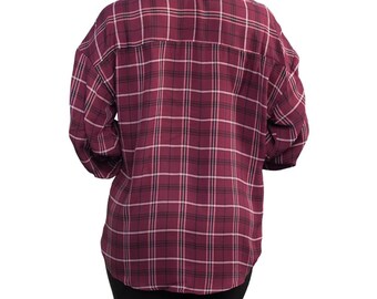 Chemise Vintage Funky à Motifs Marron - Taille Femme 8 (UK) - Manches Longues En Coton - Occasion Très Bon État