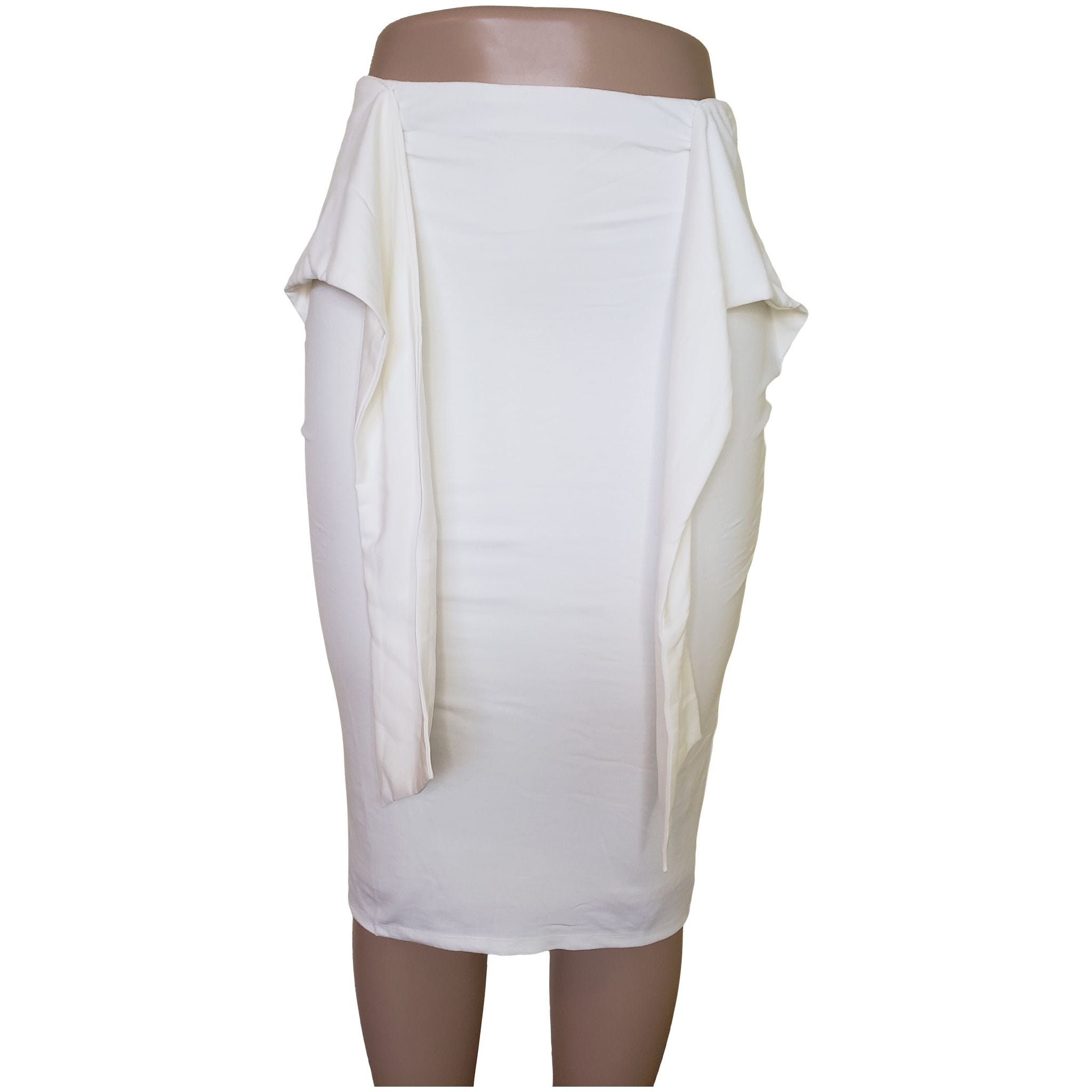 White ruffle pencil skirt cheap