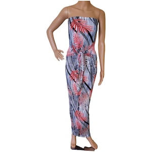 Strapless Tropical Print Bodycon Maxi Dress for Summer | Summer Bodycon Tube Dress
