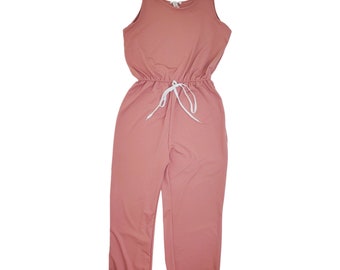 Pink Plus Size Elasticized Waist Jogger Jumpsuit | Plus Size Bodysuit | Plus Size Jumper | Jumpsuit Plus Size