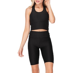 Women&#39;s Yoga Outfits 2 piece Sports Bra and Shorts Workout Set | Racerback Sports Bra and Shorts Set | Workout Wear for Women