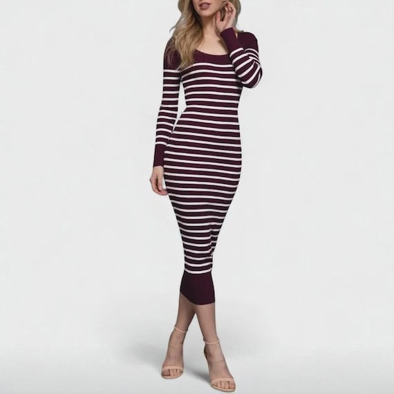 fitted lace wedding dress Stripe Cardigan Sweater Dress – New York & Company main image 0