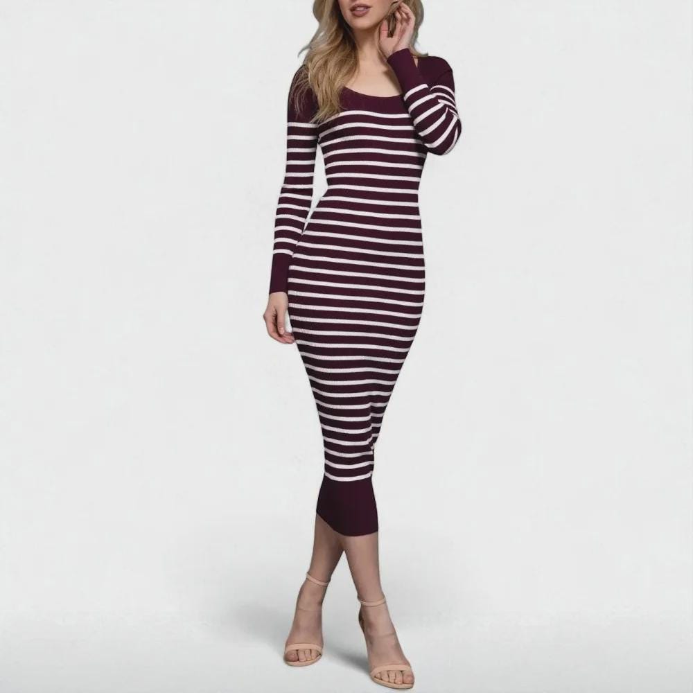 long burgundy sweater dress Burgundy Ribbed Knit Maxi Dress, High Neck Bodycon Sweater, Wool Blend Spring Outfit