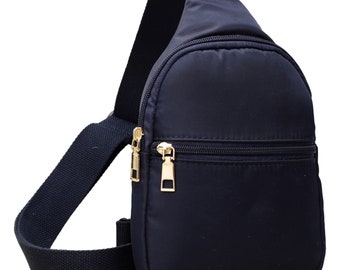 Minimalist Crossbody Sling Bag | Solid Nylon Mini Sling Bag | Minimalist Backpack