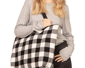 Buffalo Plaid Tote Bag: Trendy Checkered Shoulder Handbag