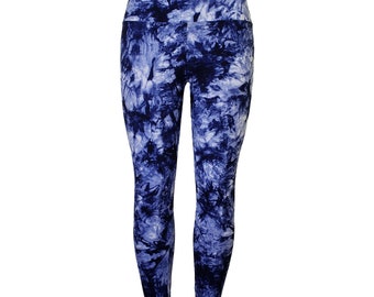 Leggings per pantaloni da yoga a vita alta in tinta unita blu da donna / Leggings in tinta unita / Leggings casual / Leggings da yoga ultra morbidi