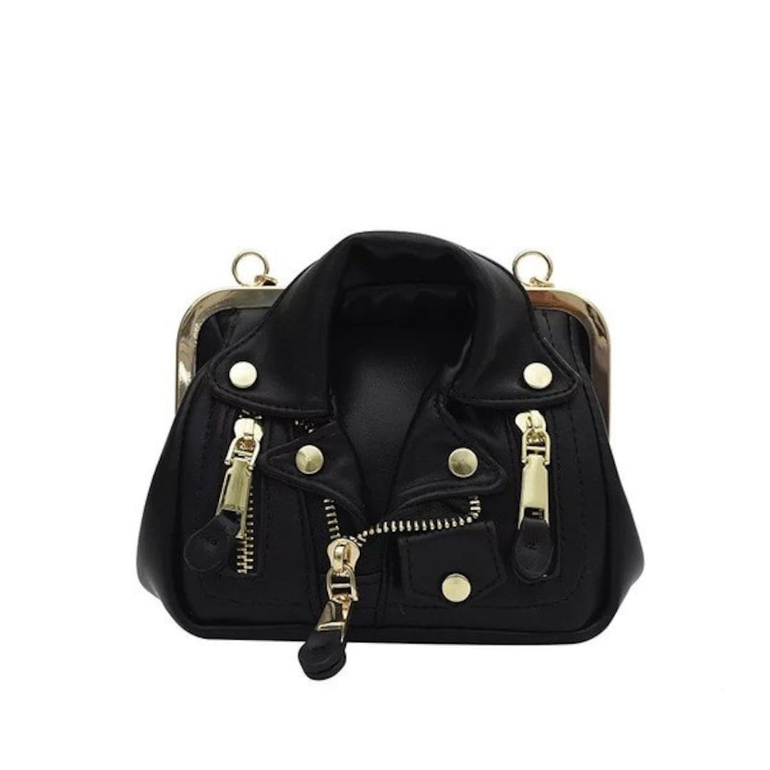 Punk Leather Motorcycle Jacket Crossbody Bag Stylish Rocker Crossbody Edgy Purse Punk Bag Etsy