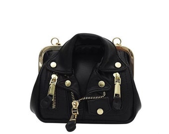 Sac à bandoulière en cuir punk pour veste de moto | Sac à bandoulière berçant élégant | sac à main tendance | Sac Punk