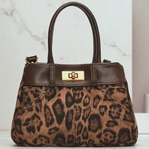 Leopard Print Small Half Moon Shoulder Bag