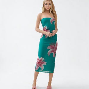 strapless green floral dress Weyes Strapless Tiered Maxi Dress | Botanical Floral | Dresses