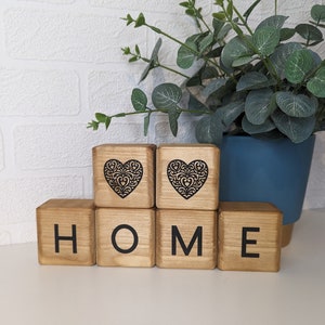 Wooden Blocks saying Home, Fireplace decoration, Rustic Wood, Home Decor, Letter Blocks, Unique decor