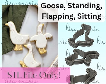 Silly Goose STL File Cookie Cutters - Nursery Rhyme- Mother Goose - Birthday or Baby Shower -Digital Download Only