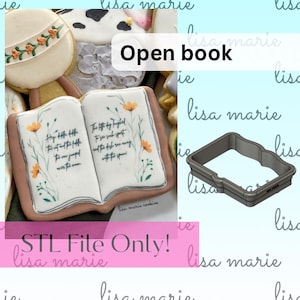 Open Book STL File Cookie Cutter -Digital Download Only