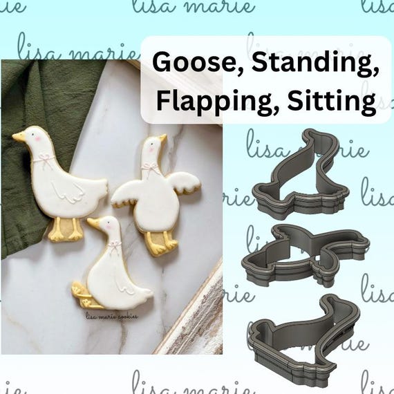 Silly Goose Cookie Cutters - Nursery Rhyme- Mother Goose - Birthday or Baby Shower