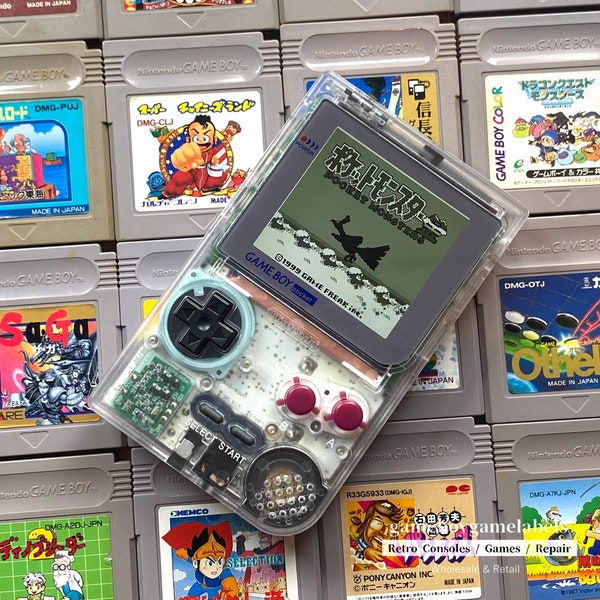 We Use Fedex for Free and Fast delivery !!! Gameboy Pocket GBP Clear DMG theme Shell with new iPS gbp mod Backlit LCD console