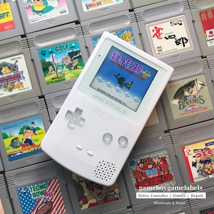 The Latest Tech!!!!  Gameboy Color GBC White Shell (logo color can change!) Shell with new Funny Playing IPS 2.0 Kits Backlit LCD console