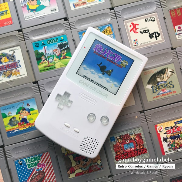 The Latest Tech!!!!  Gameboy Color GBC White Shell (logo color can change!) Shell with new Funny Playing IPS 2.0 Kits Backlit LCD console