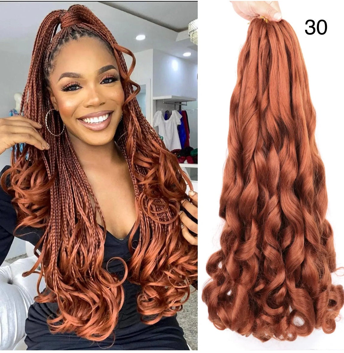 French Curly Crochet Hair 24 Inch Crochet Box Braids Crochet Hair Pre  Looped French Curl Braiding Hair - China Crochet Hair and French Curls  price