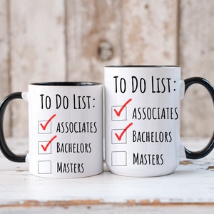 To Do List Personalized Graduation Mug,  Choose School, Degree Etc, Custom Graduation Mug