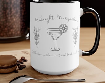 Practical Magic Midnight Margarita Quote Mug, Practical Magic Quote Mug, Two-Tone Coffee Mugs, 15oz