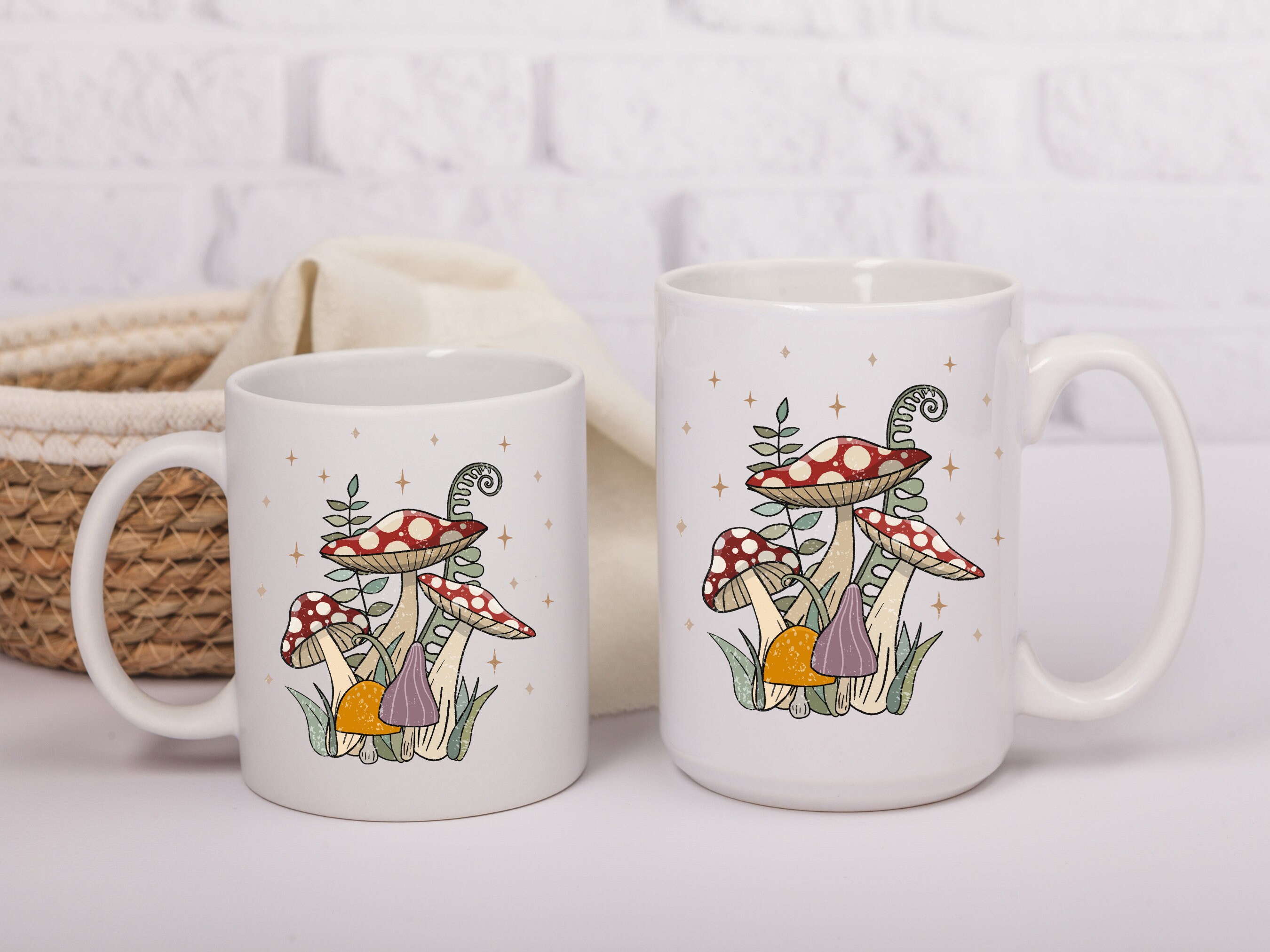 Custom Name Mushroom Tea Cup - Personalized Red Mushrooms Coffee Mug Gift For Coworkers, Botanists & Nature Lovers - View #14
