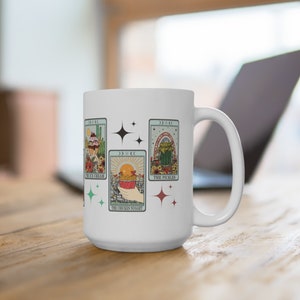 Donuts, Pickles, Cheeseburger, Ice Cream, Pizza, Chicken Nugget Tarot Mug, Foodie Tarot, Funny Tarot Mug